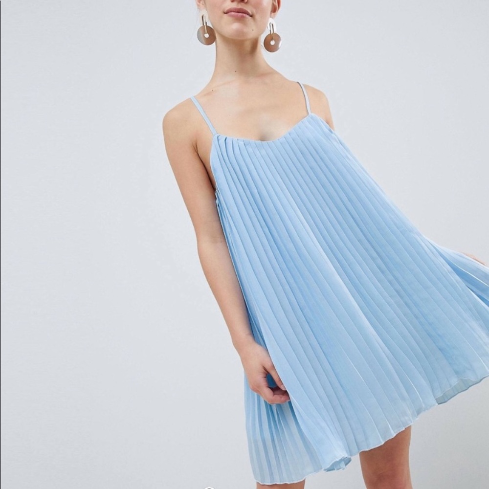 Missguided Blue Strappy Swing Dress